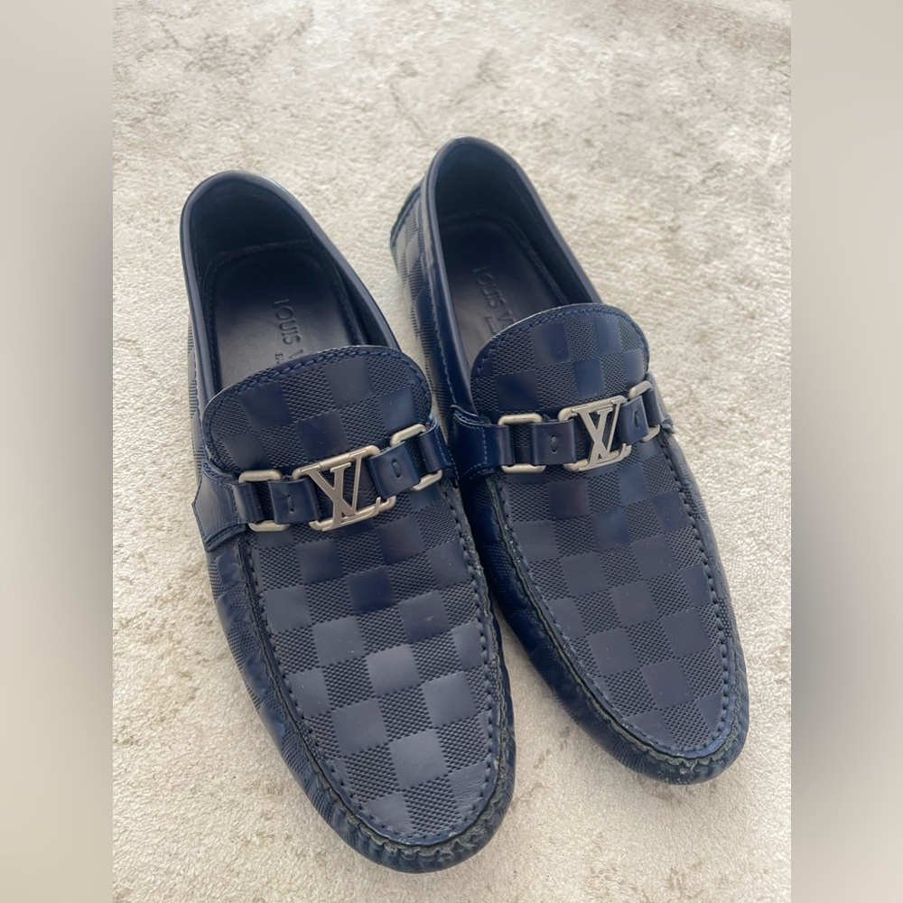 Louis Vuitton Hockenheim Moccasin Damier Men’s Shoes Size 10